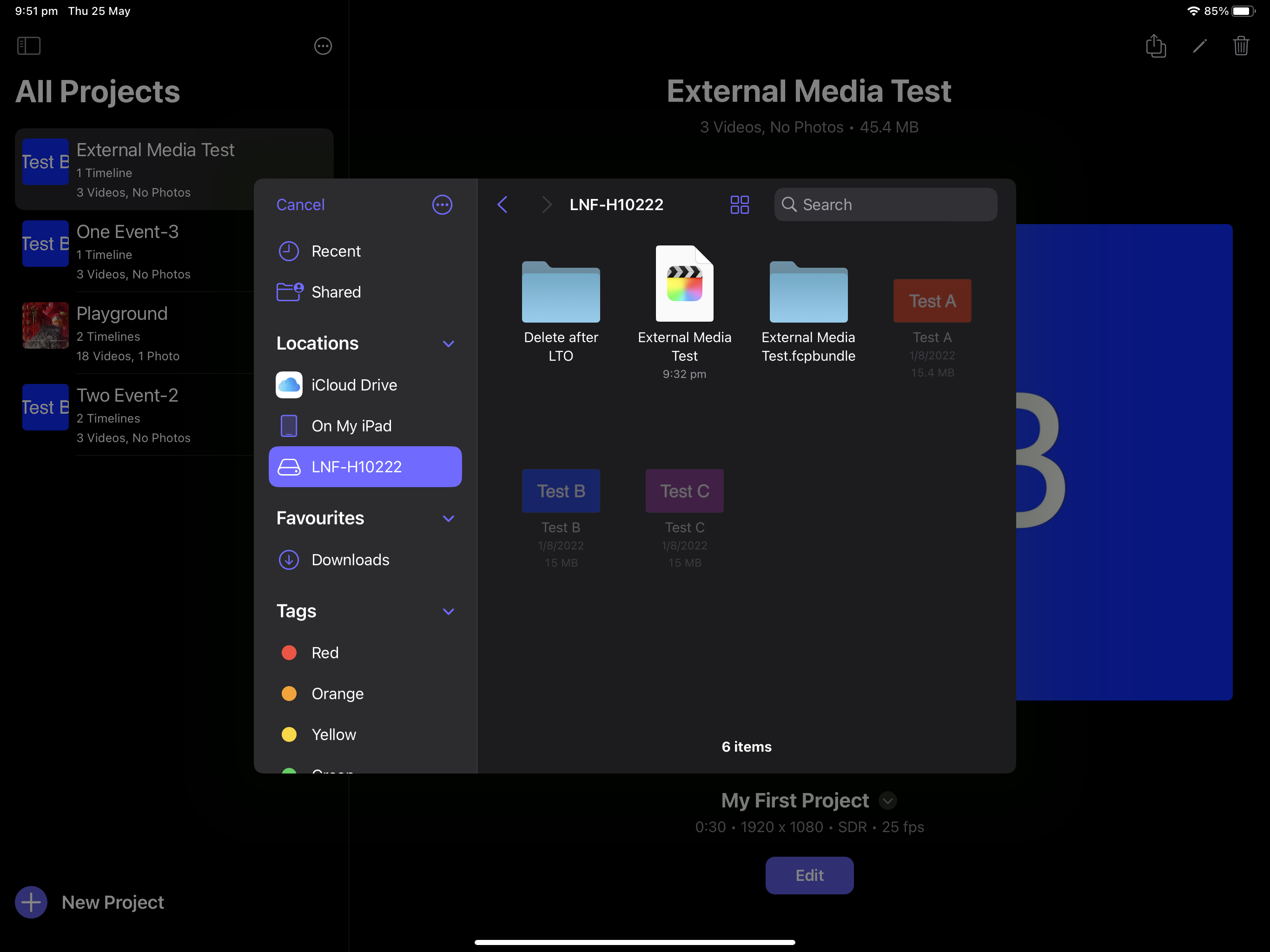 Screenshot of Final Cut Pro (for iPad)